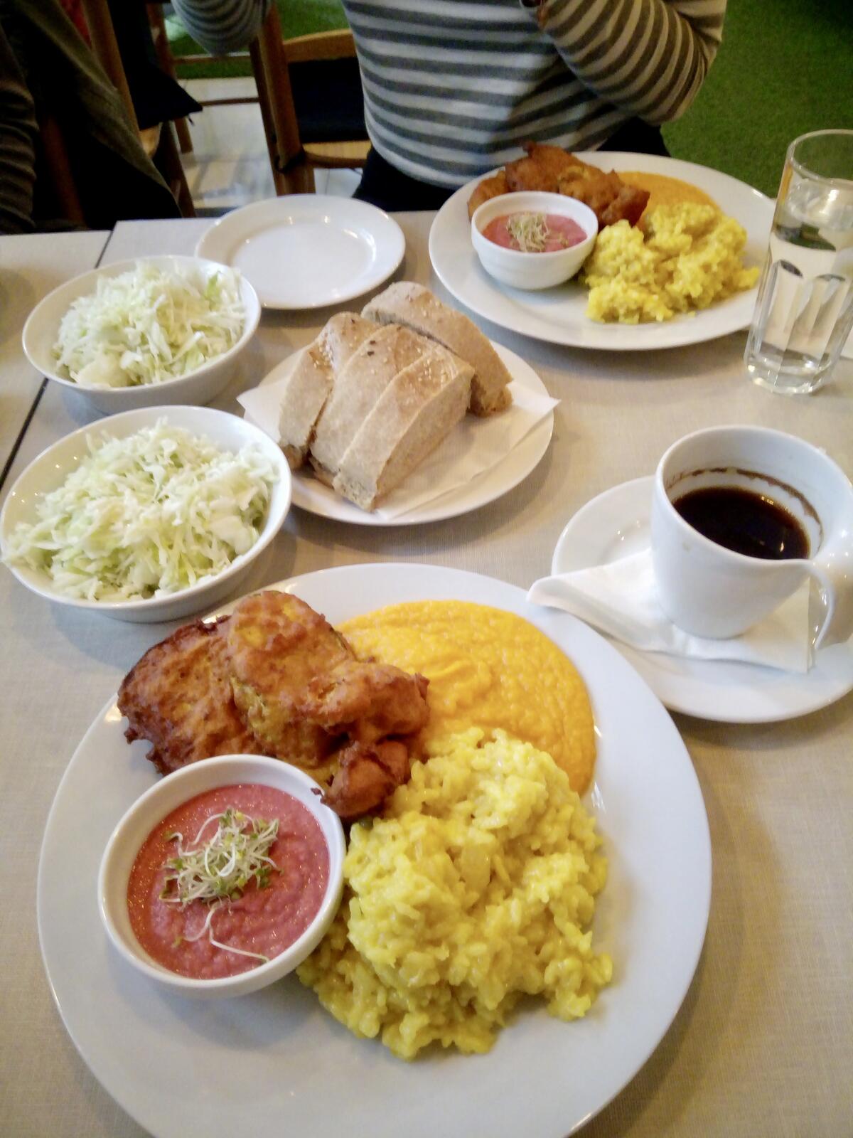 fullsizeoutput_702 delicious lunch at the vegan restaurant. Cauliflower soup followed by this mass of food for only $5!!!
